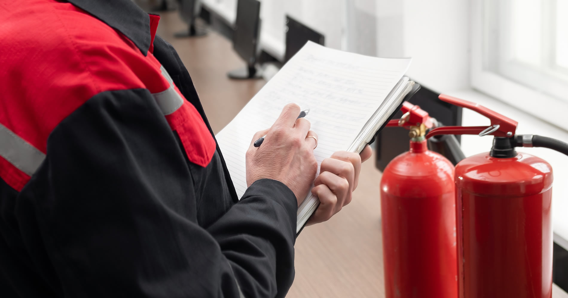 Fire marshal conducting safety drills